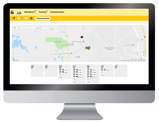 HoneybeeBase time card summary—location and user filters