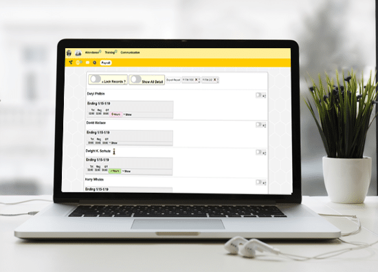 HoneybeeBase payroll export—spreadsheet-ready output