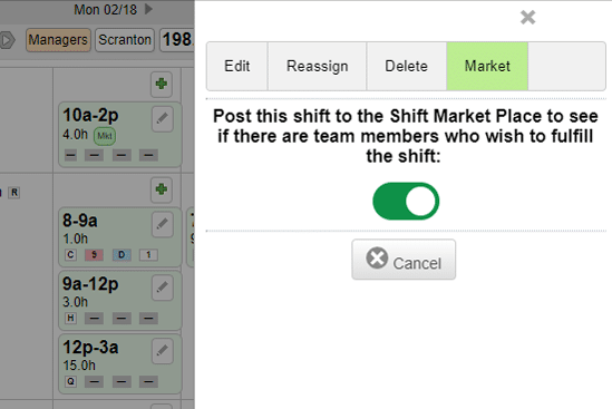 Shift marketplace and coverage options